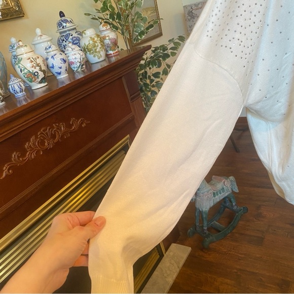 89th + Madison • Ivory Embellished Dolman Sleeve Sweater • XL • NWT - Picture 3 of 8